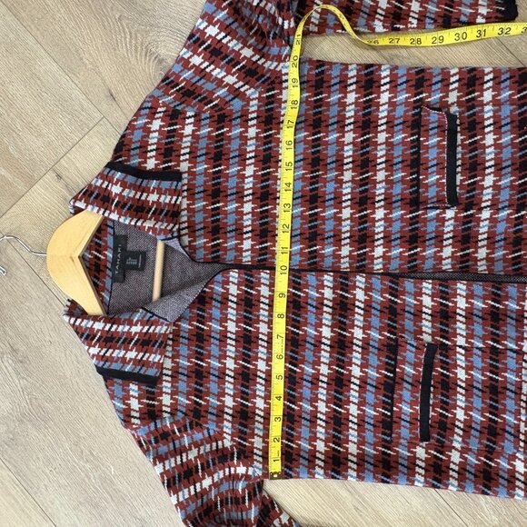 Tahari Knit Jacket Blazer – Red Blue Black Houndstooth Pattern, Size Small - Picture 7 of 10